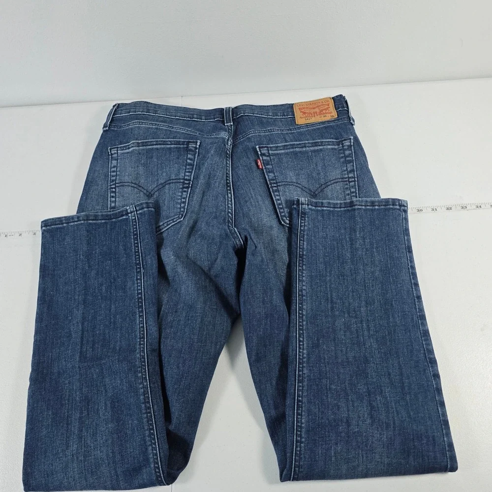 Levis 541 Athletic Taper Mens Dark Wash Blue Denim Jeans 36x34 13988